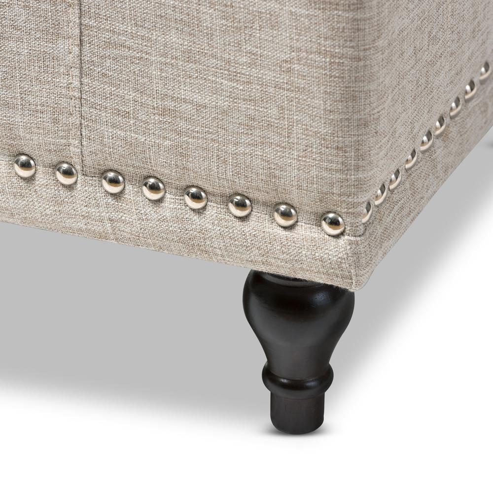 Classic Beige Fabric Upholstered Button-Tufting Storage Ottoman Bench. Picture 17