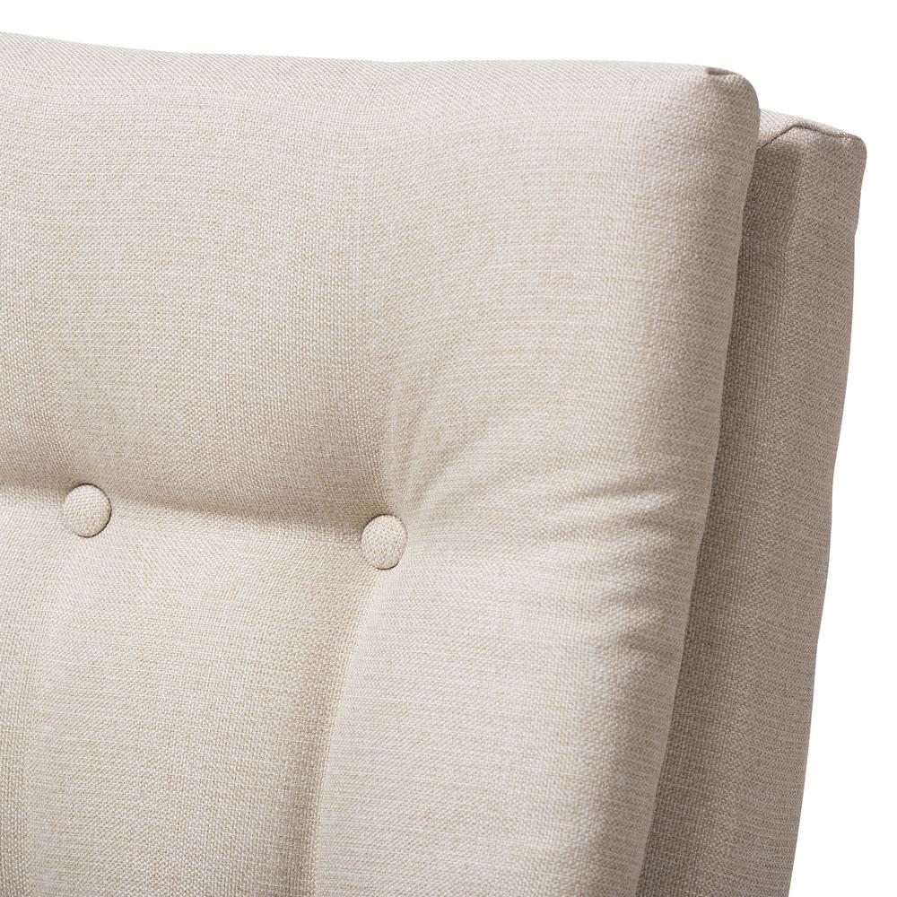 Light Beige Fabric Upholstered Button-Tufted High-Back Chair. Picture 14