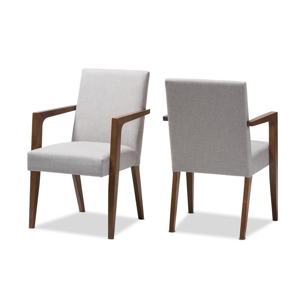 Greyish Beige Upholstered Wooden 2-Piece Lounge Chair Set. Picture 7