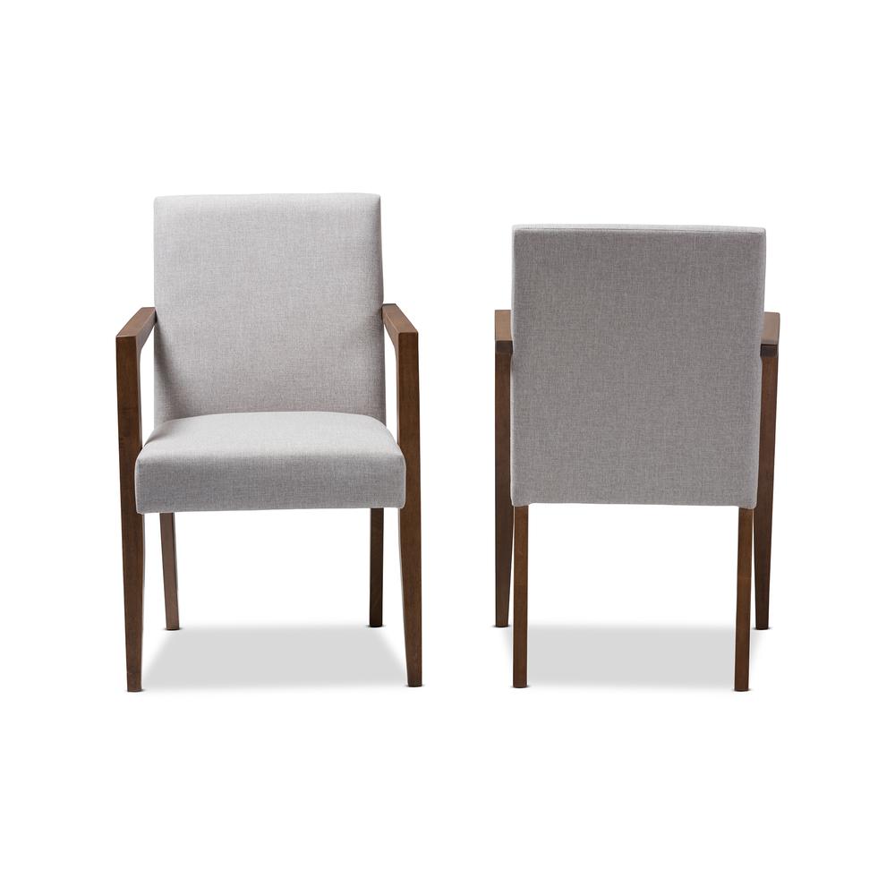 Greyish Beige Upholstered Wooden 2-Piece Lounge Chair Set. Picture 8