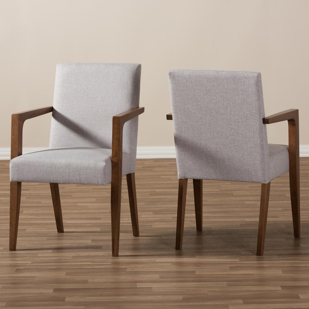 Greyish Beige Upholstered Wooden 2-Piece Lounge Chair Set. Picture 11