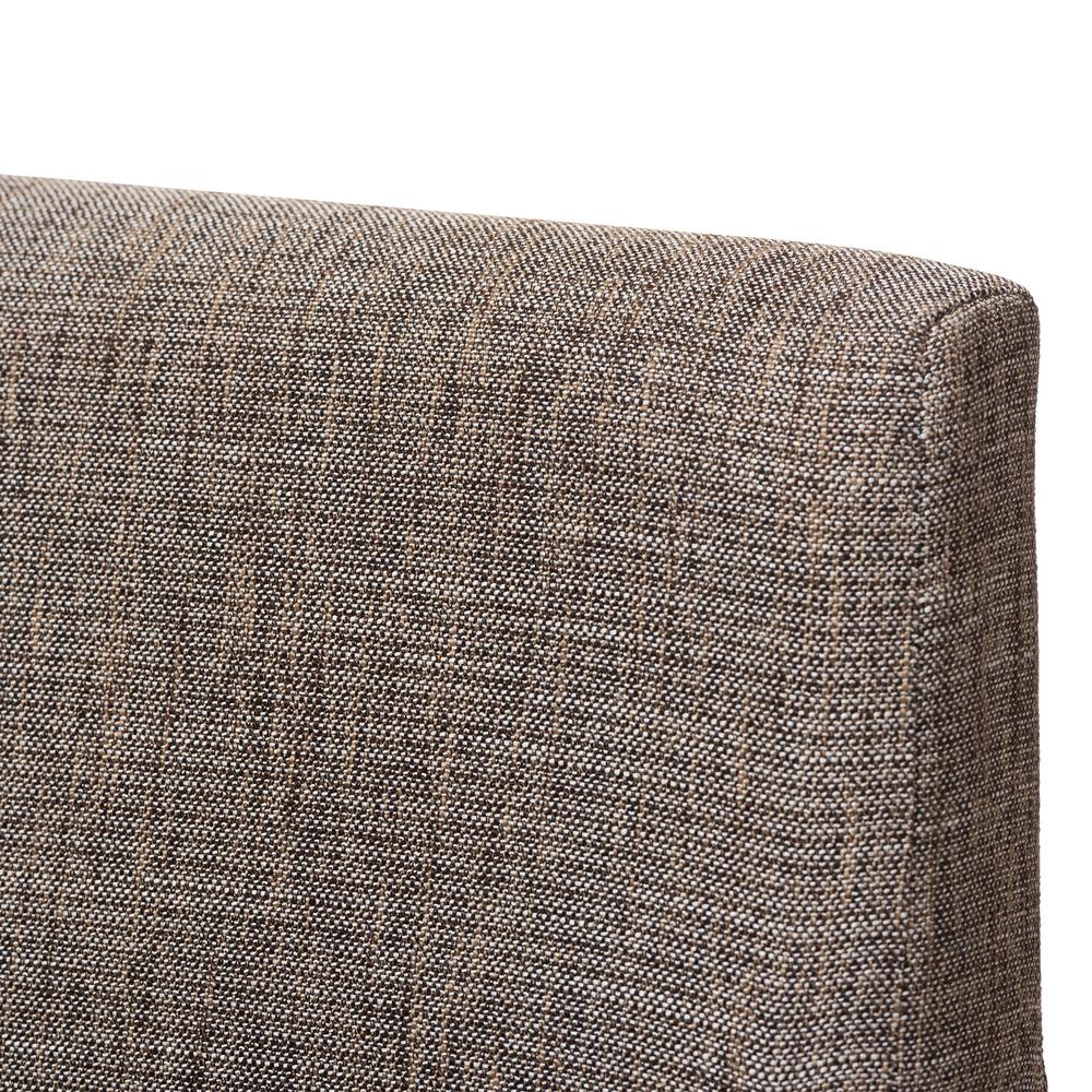 Walnut Wood Finishing and Gravel Fabric Upholstered Arm Chair (Set of 2). Picture 12