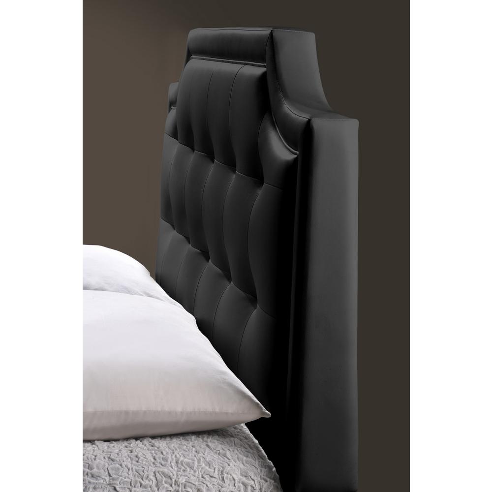 Baxton Studio Carlotta Black Modern Bed with Upholstered Headboard - King Size. Picture 4