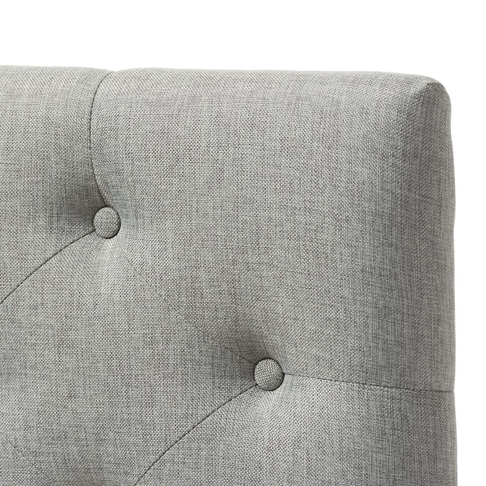 Grey Fabric Upholstered Button-Tufted Twin Size Headboard. Picture 7