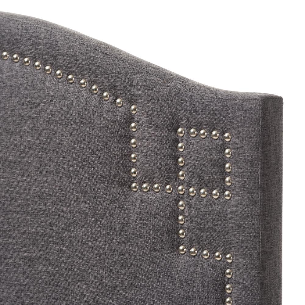 Aubrey Modern and Contemporary Dark Grey Fabric Upholstered Twin Size Headboard. Picture 7