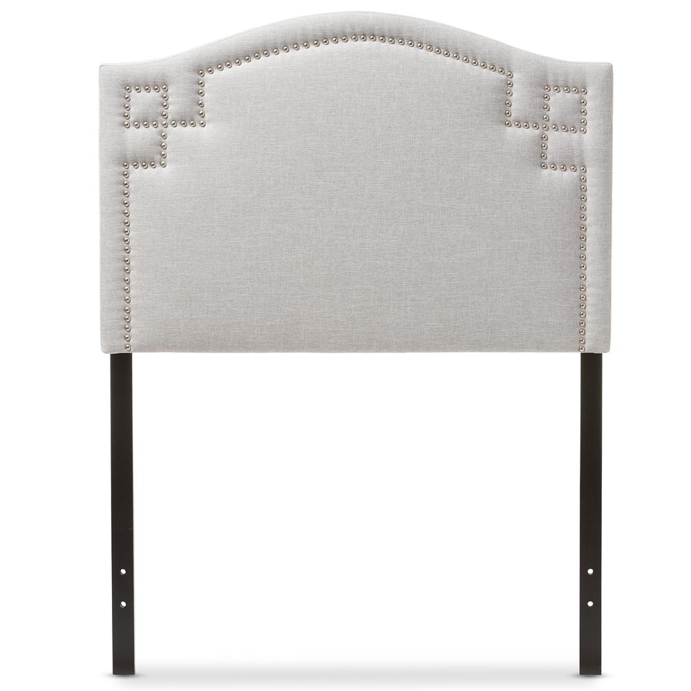 Grayish Beige Fabric Upholstered Twin Size Headboard. Picture 6