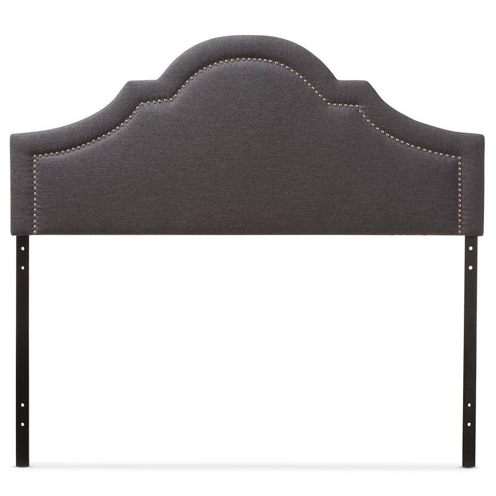 Rita Modern and Contemporary Dark Grey Fabric Upholstered Full Size Headboard. Picture 6