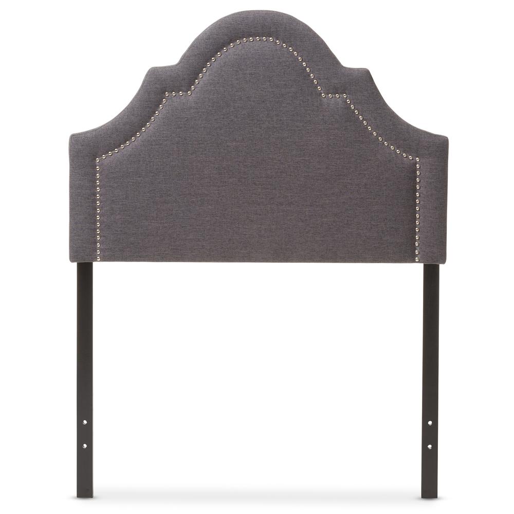 Rita Modern and Contemporary Dark Grey Fabric Upholstered Twin Size Headboard. Picture 6