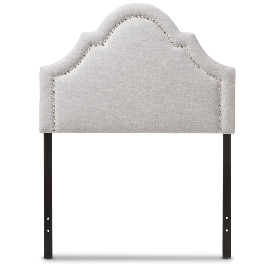 Grayish Beige Fabric Upholstered Twin Size Headboard. Picture 6