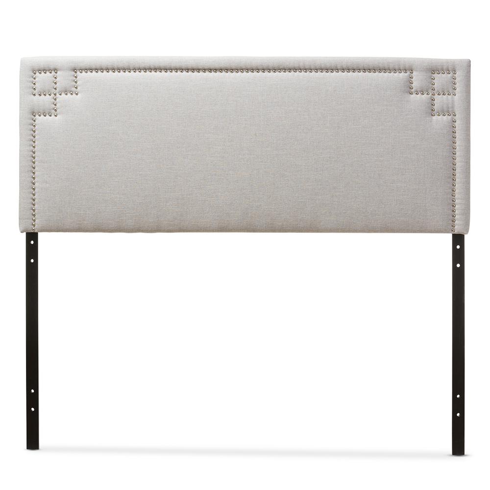 Grayish Beige Fabric Upholstered Full Size Headboard. Picture 6