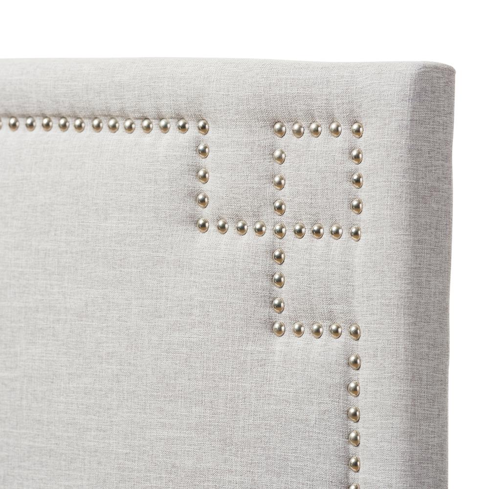 Grayish Beige Fabric Upholstered Full Size Headboard. Picture 7