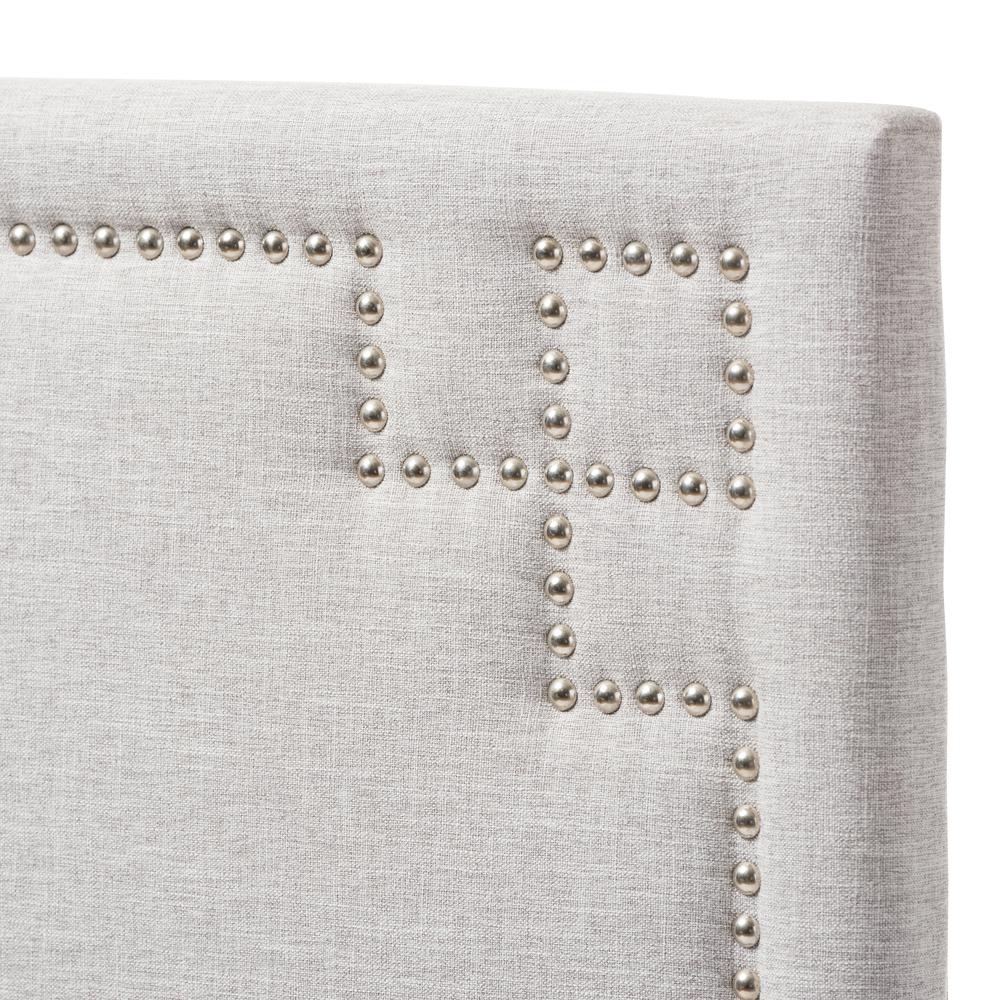 Grayish Beige Fabric Upholstered Twin Size Headboard. Picture 7