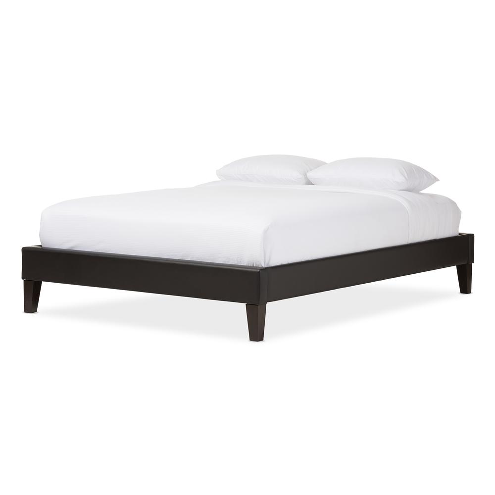 Black Faux Leather Upholstered Full Size Bed Frame. Picture 6
