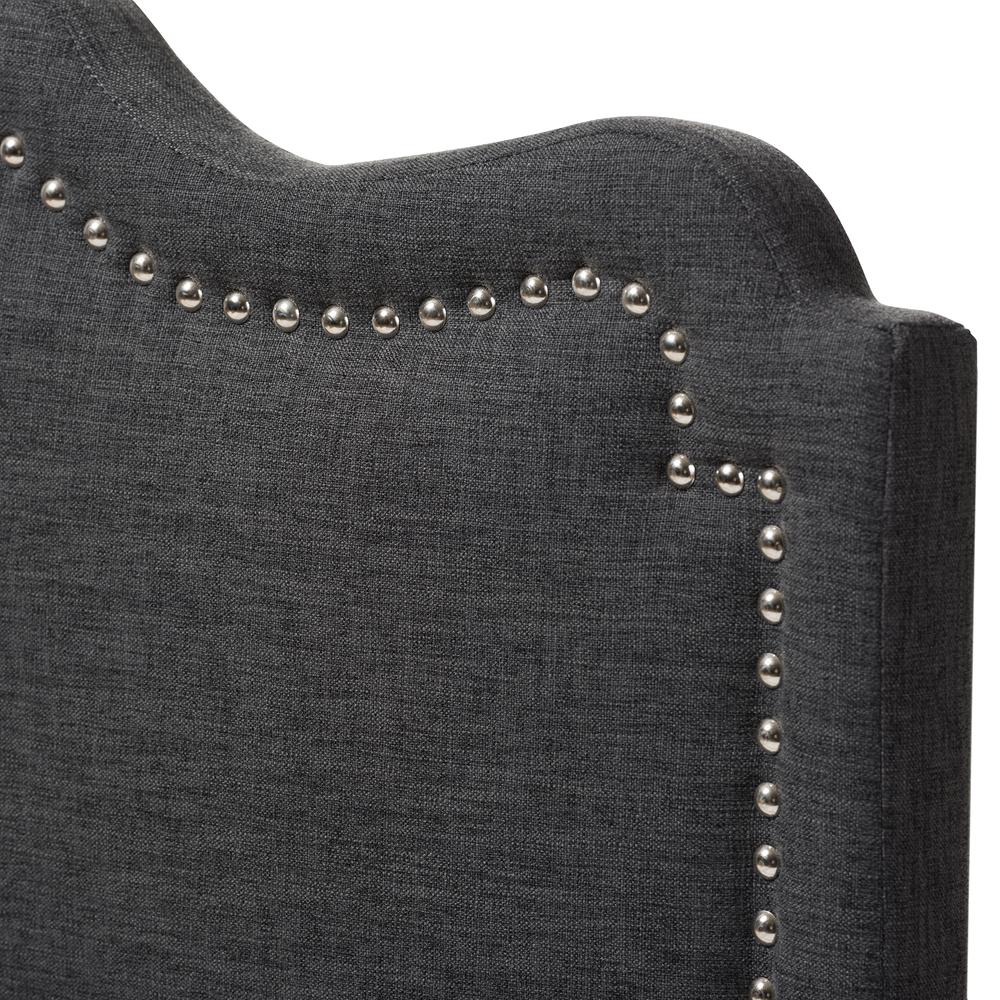 Nadeen Modern and Contemporary Dark Grey Fabric Full Size Headboard. Picture 9