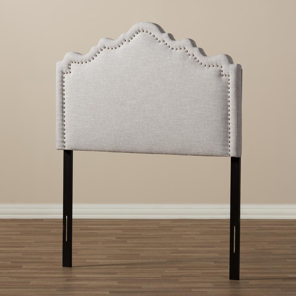 Nadeen Modern and Contemporary Greyish Beige Fabric Twin Size Headboard. Picture 11