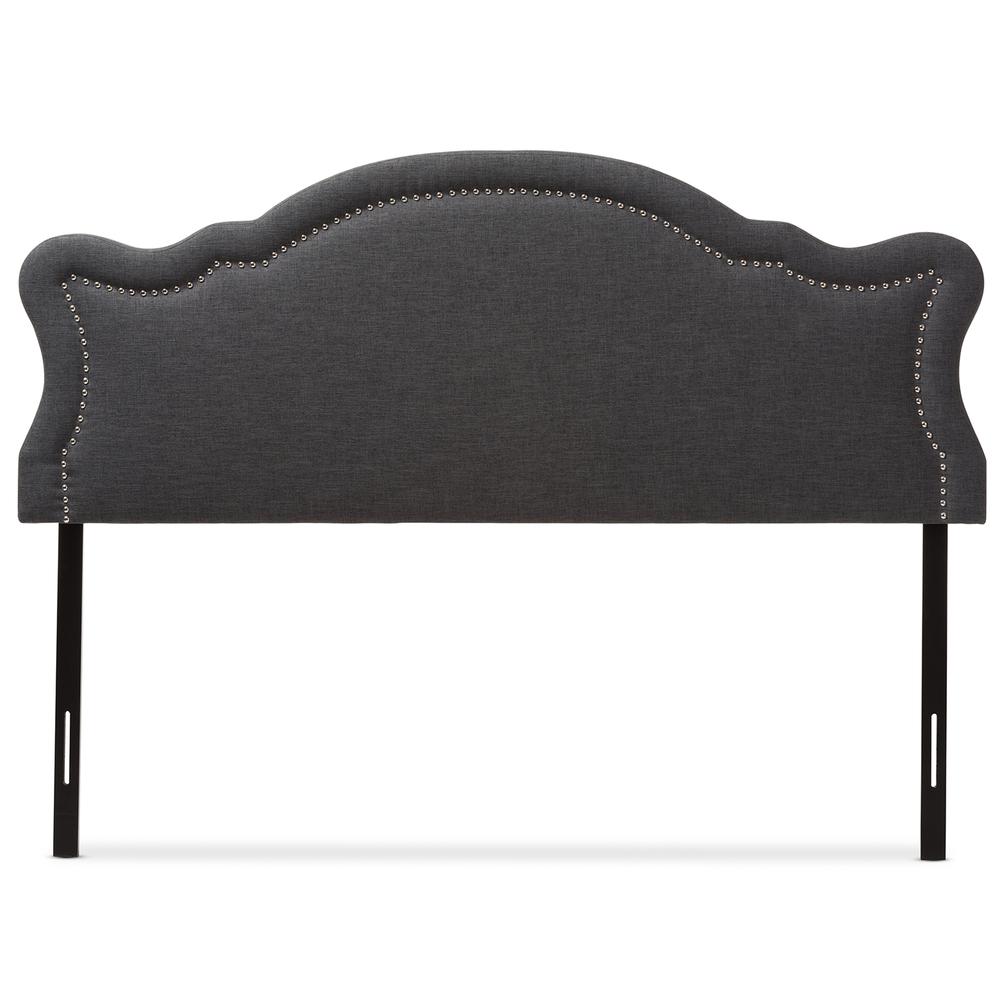 Avery Modern and Contemporary Dark Grey Fabric Queen Size Headboard. Picture 8
