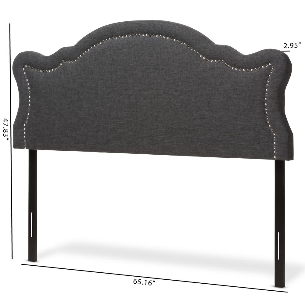 Avery Modern and Contemporary Dark Grey Fabric Queen Size Headboard. Picture 12