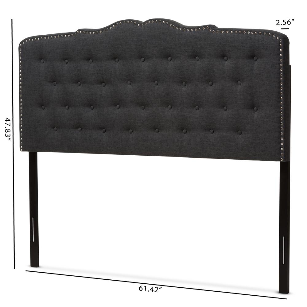 Baxton Studio Lucy Modern and Contemporary Dark Grey Fabric Queen Size Headboard. Picture 12
