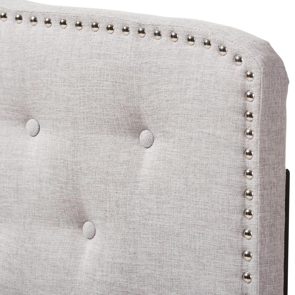 Lucy Modern and Contemporary Greyish Beige Fabric Full Size Headboard. Picture 9