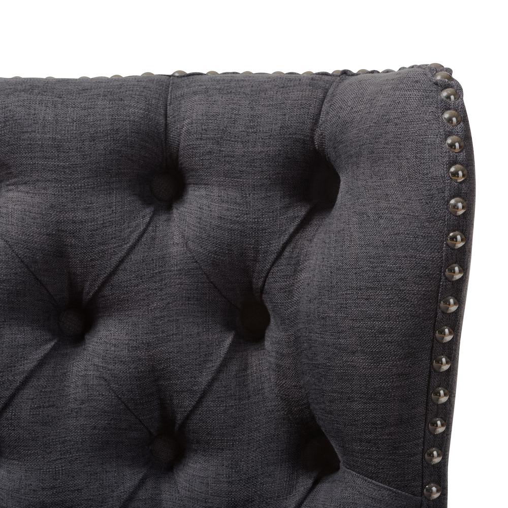 Fabric Upholstered Button-Tufting with Nail Heads Trim 2-Seater Loveseat Settee. Picture 12