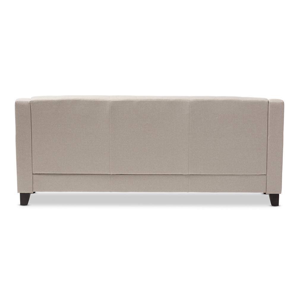 Light Beige Fabric Upholstered Button-Tufted Living Room 3-Seater Sofa. Picture 12