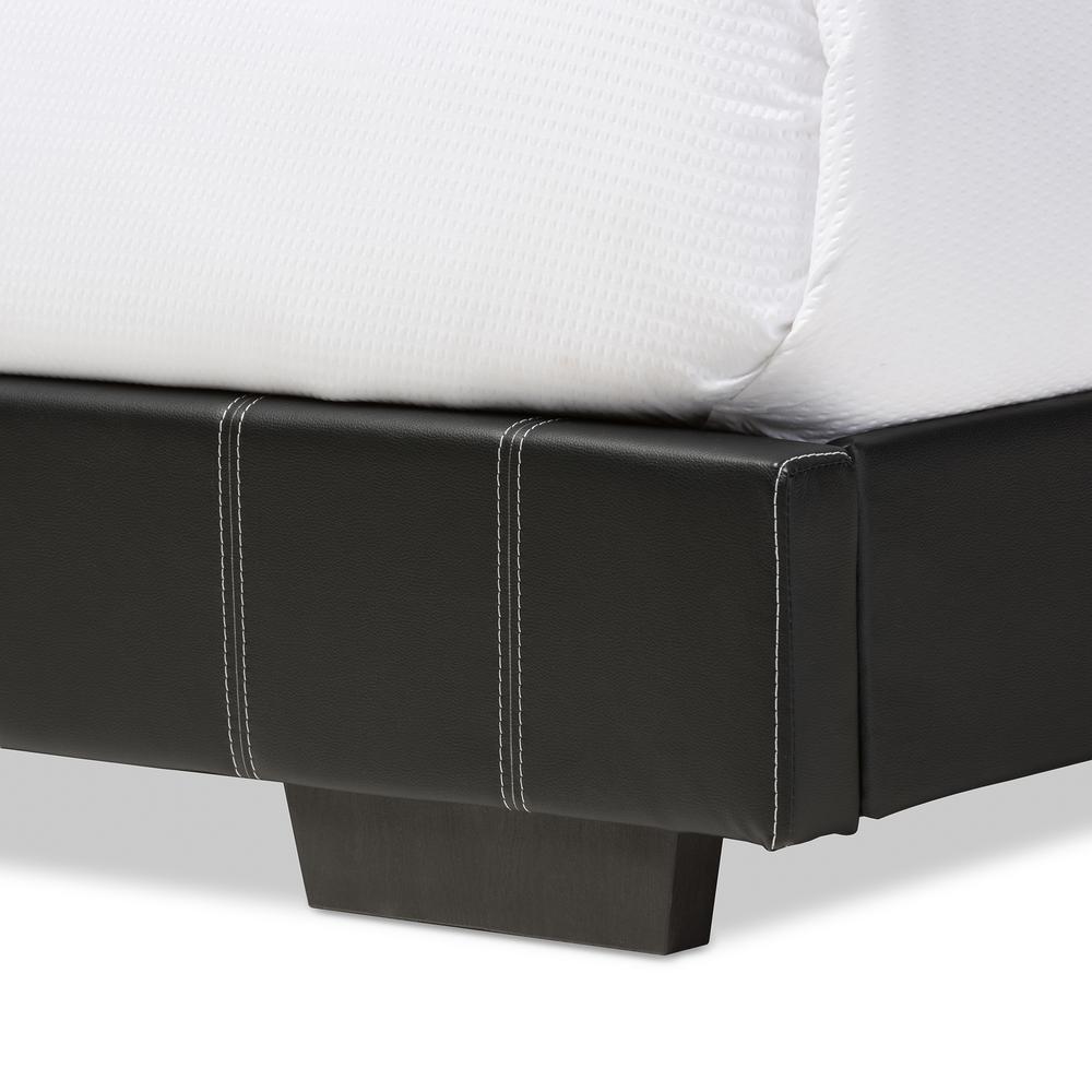 Solo Modern and Contemporary Black Faux Leather Full Size Platform Bed. Picture 10