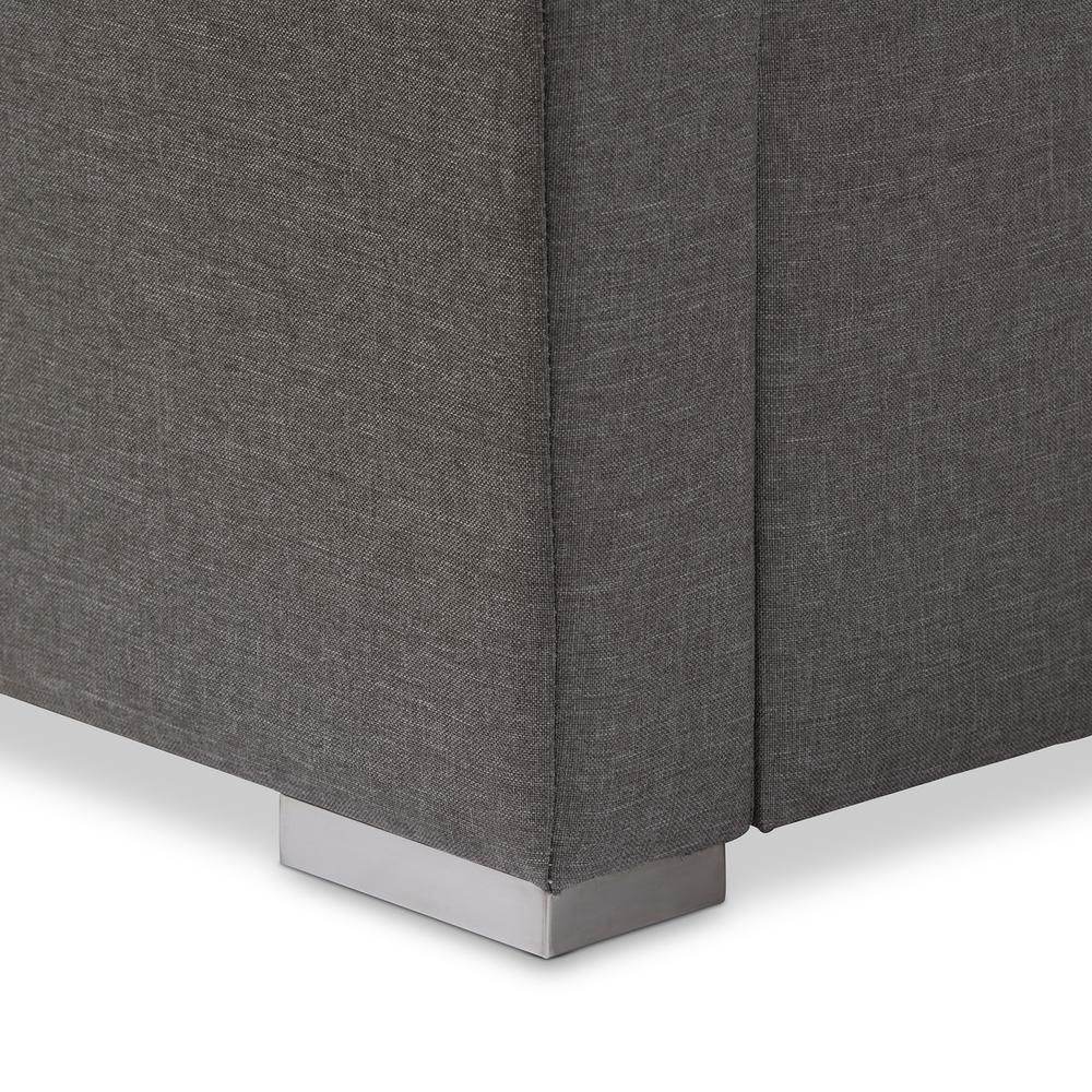 King Size Grey Fabric 4-drawer Storage Platform Bed. Picture 18