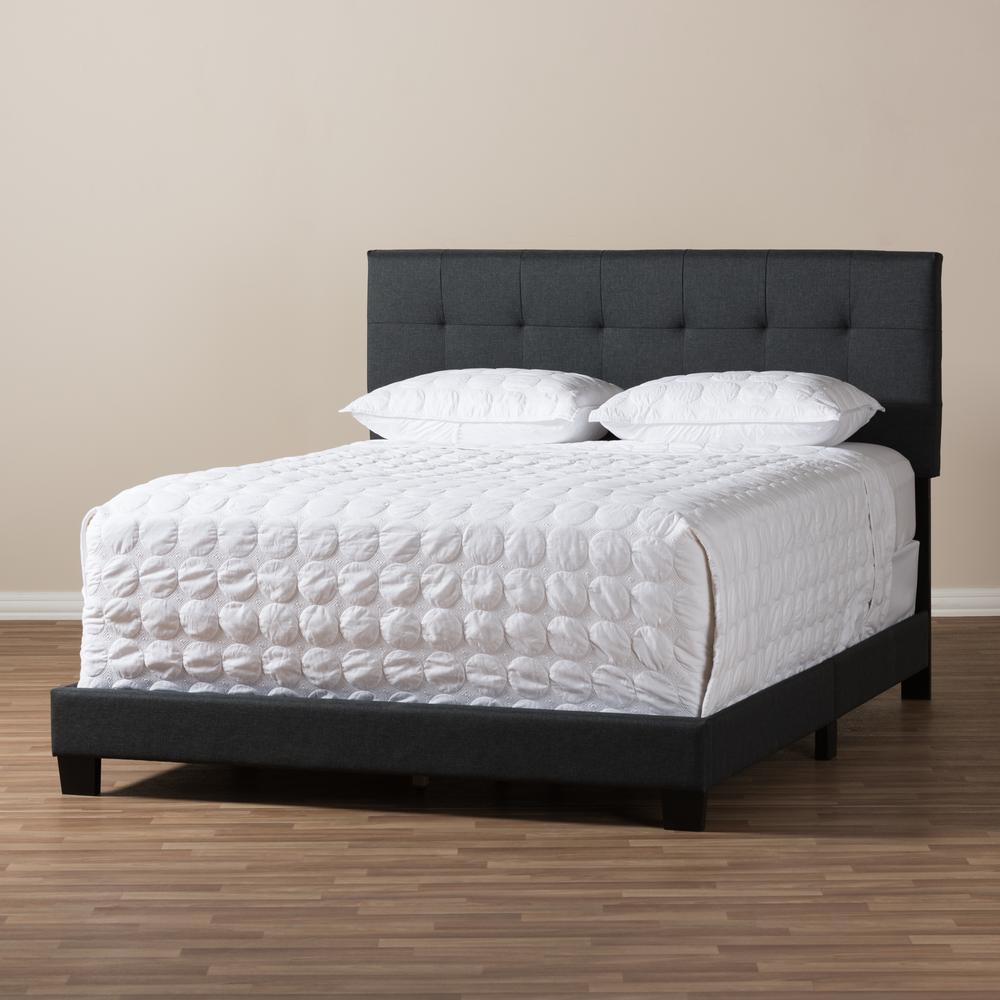 Brookfield Modern and Contemporary Charcoal Grey Fabric Full Size Bed. Picture 15