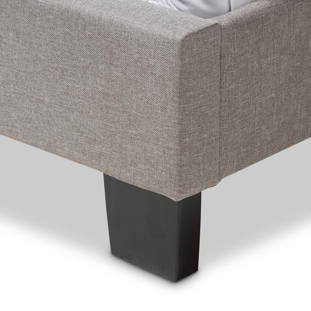 Lexi Modern and Contemporary Light Grey Fabric Upholstered Queen Size Bed. Picture 13