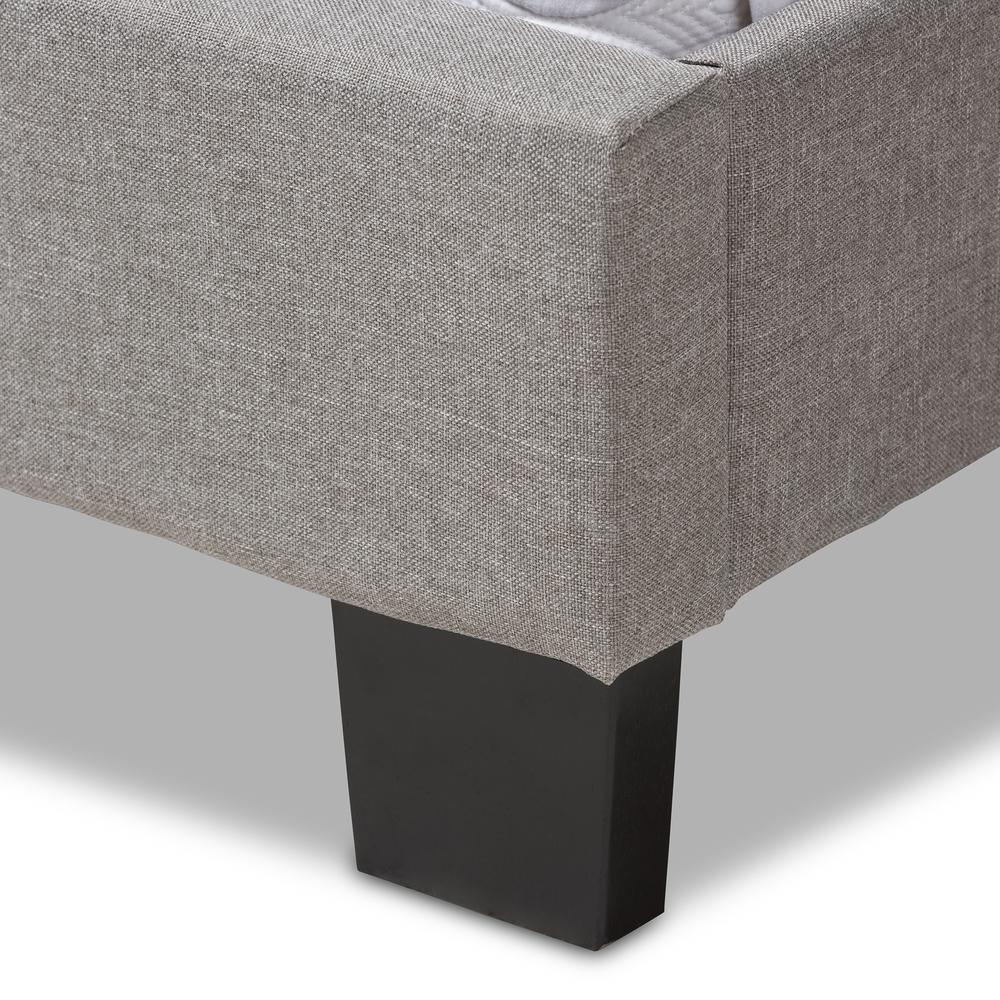 Cassandra Modern and Contemporary Light Grey Fabric Upholstered Full Size Bed. Picture 13