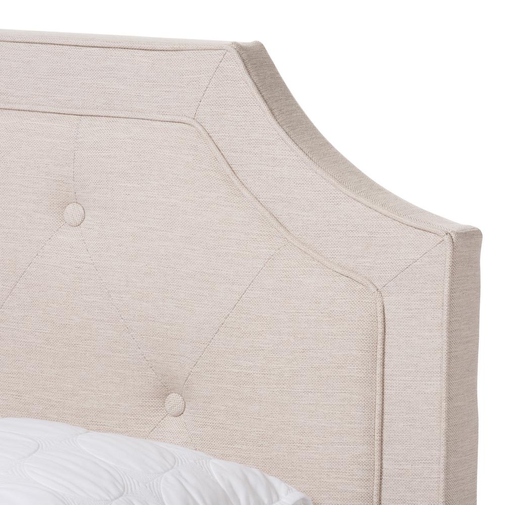 Willis Modern and Contemporary Light Beige Fabric Upholstered Full Size Bed. Picture 12
