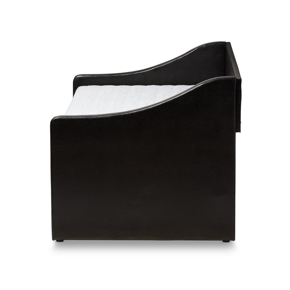 Barnstorm Modern and Contemporary Black Faux Leather Upholstered Daybed. Picture 14