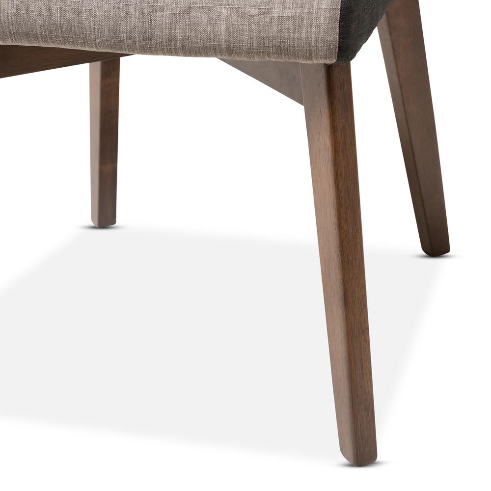 Kimberly Mid-Century Modern Beige and Brown Fabric Dining Chair (Set of 2). Picture 13