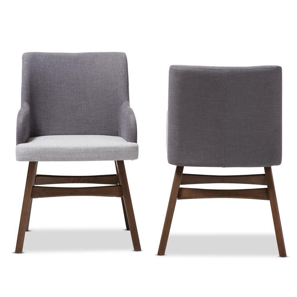 Baxton Studio Monte Mid-Century Modern Two-Tone Grey Fabric Armchair (Set of 2). Picture 10