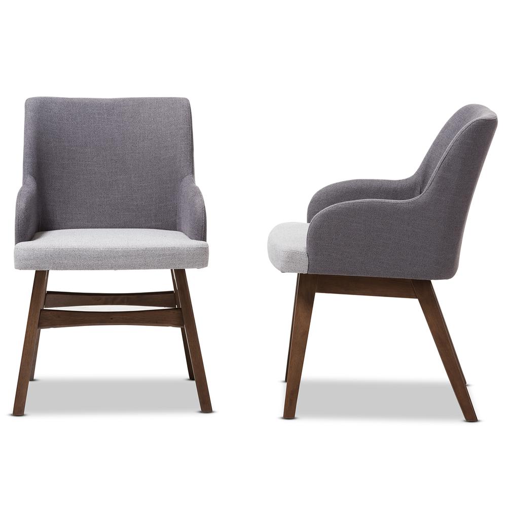 Baxton Studio Monte Mid-Century Modern Two-Tone Grey Fabric Armchair (Set of 2). Picture 11