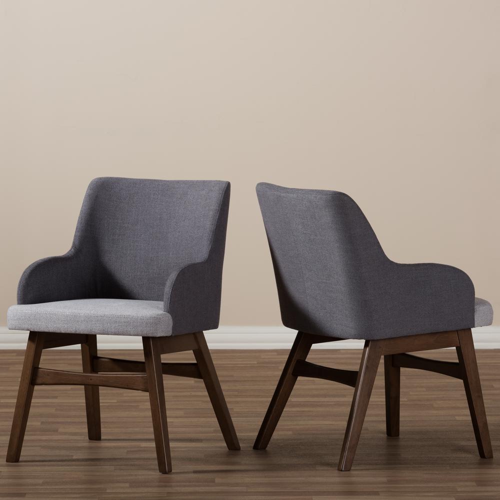 Baxton Studio Monte Mid-Century Modern Two-Tone Grey Fabric Armchair (Set of 2). Picture 15