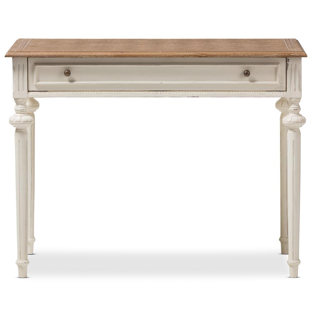 Marquetterie French Provincial Weathered Oak and Whitewash Writing Desk. Picture 11