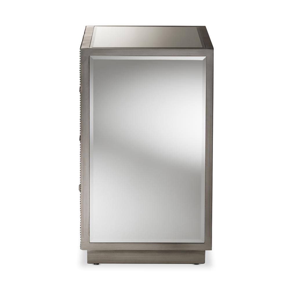 Baxton Studio Edeline Hollywood Regency Glamour Style Mirrored 3-Drawer Cabinet. Picture 11