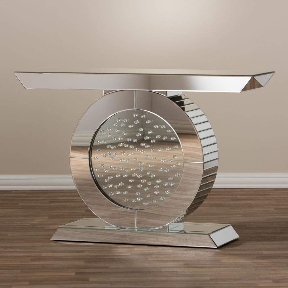 Baxton Studio Cagney Hollywood Regency Glamour Style Mirrored Console Table. Picture 11