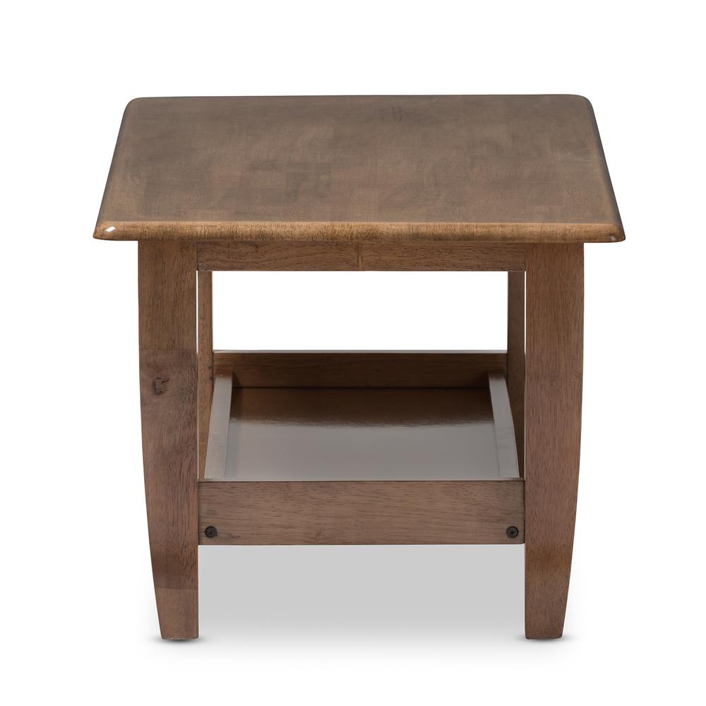 Baxton Studio Pierce Mid-Century Modern Walnut Finished Brown Wood Coffee Table. Picture 7