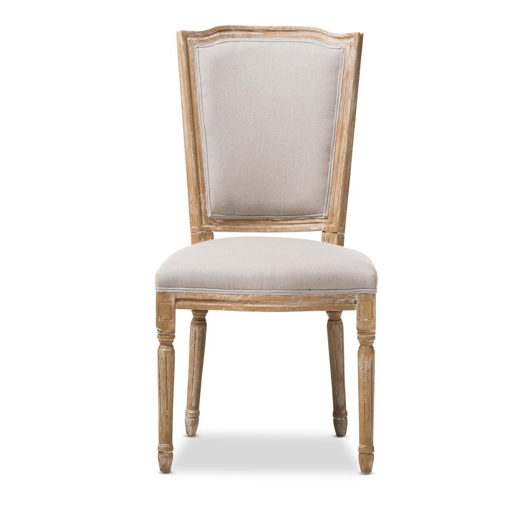 Beige Fabric Upholstered Dining Side Chair. Picture 11