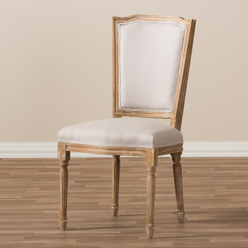 Beige Fabric Upholstered Dining Side Chair. Picture 17