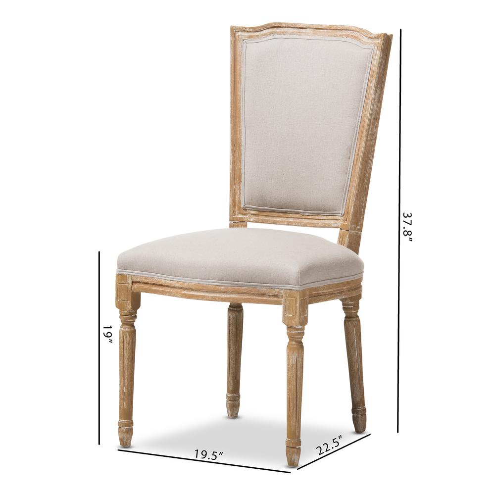 Beige Fabric Upholstered Dining Side Chair. Picture 18