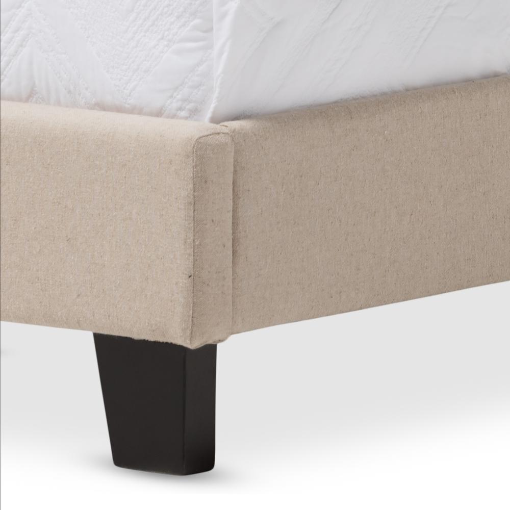 Paris Modern and Contemporary Beige Linen Upholstered Twin Size Tufting Bed. Picture 9