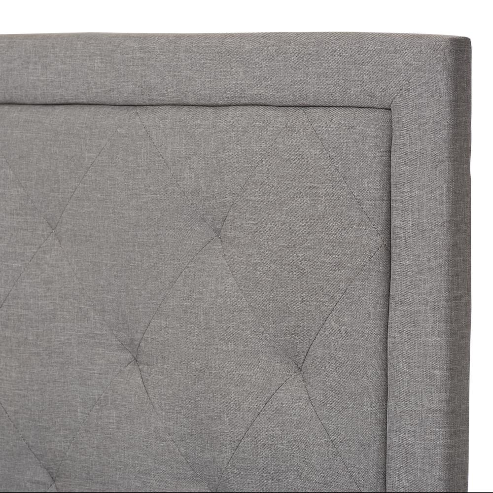 Paris Modern and Contemporary Grey Fabric Upholstered Twin Size Tufting Bed. Picture 8