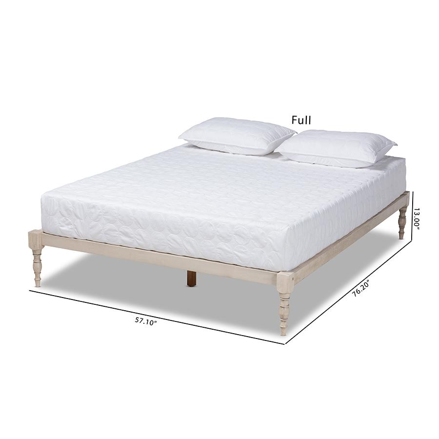 Baxton Studio Iseline Modern and Contemporary Antique White Finished Wood Queen Size Platform Bed Frame. Picture 8
