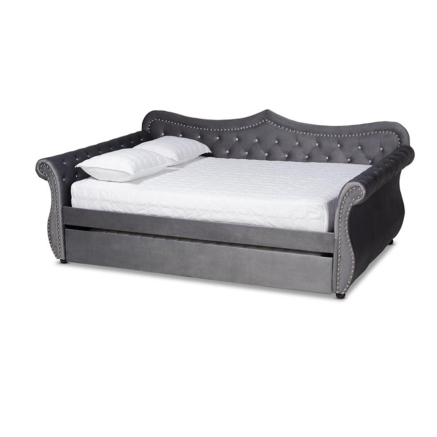 Crystal Tufted Queen Size Daybed with Trundle. Picture 1