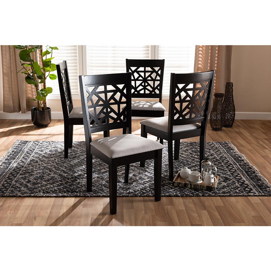 Espresso Brown Finished Wood 4-Piece Dining Chair Set. Picture 15