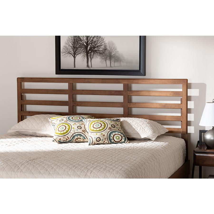 Akemi Modern and Contemporary Ash Walnut Finished Wood King Size Headboard. Picture 13