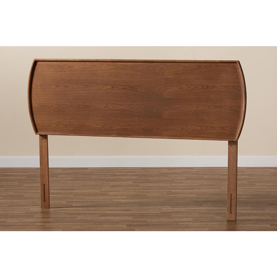 Laurien Mid-Century Modern Ash Walnut Finished Wood Queen Size Headboard. Picture 4